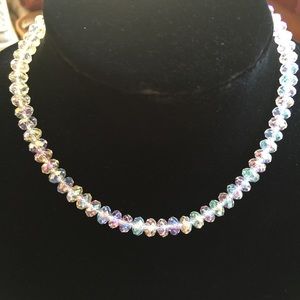 Aurora borealis crystal necklace 16"